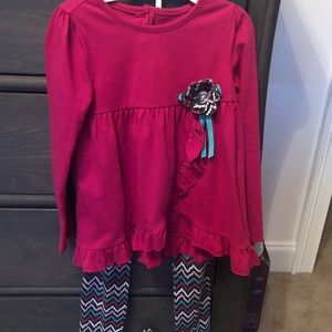 Kids headquarters ruffle long sleeve top and matching pants 5